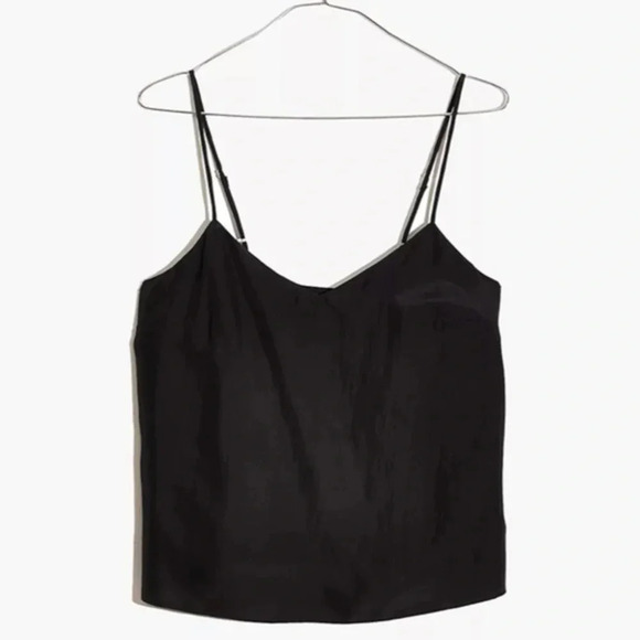 New Madewell Silk Camisole Top Black 0 MA680 - Picture 1 of 7